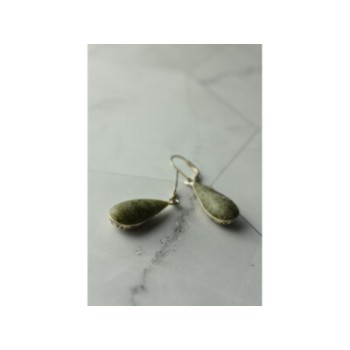 925 Sterling Silver Green Jasper Earrings