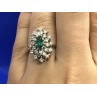 Beautifull Ring With Green & White CZ Size 6.5