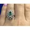 Beautifull Ring With Green & White CZ Size 6.5