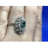 Beautifull Ring With Green & White CZ Size 6.5