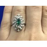 Beautifull Ring With Green & White CZ Size 6.5