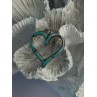 925 Sterling Silver Turquoise Heart Pendant Length 1.20 Inch