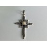 925 STERLING SILVER AGATE & MARCASITE CROSS PENDANT