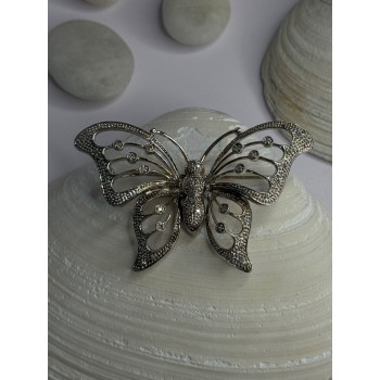 Elegant Design Germany 925 Sterling Silver Leaf Brooch Length 1.10 inch