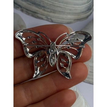 Elegant Design Germany 925 Sterling Silver Leaf Brooch Length 1.10 inch