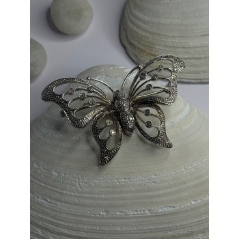 Elegant Design Germany 925 Sterling Silver Leaf Brooch Length 1.10 inch