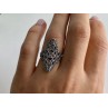 925 Sterling Silver Marcasites Ring Size 6.5