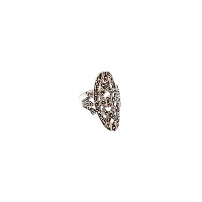 925 Sterling Silver Marcasites Ring Size 6.5