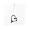 10K WHITE GOLD BLACK & WHITE DIAMONDS HEART CHAIN WITH PENDANT