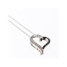 10K WHITE GOLD BLACK & WHITE DIAMONDS HEART CHAIN WITH PENDANT