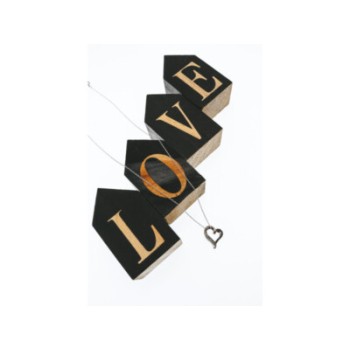 10K WHITE GOLD BLACK & WHITE DIAMONDS HEART CHAIN WITH PENDANT