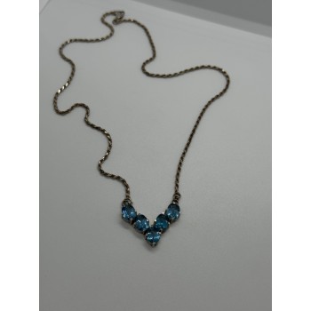 925 STERLING SILVER TOPAZ NECKLACE ITALY