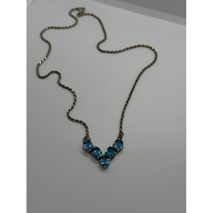 925 STERLING SILVER TOPAZ NECKLACE ITALY