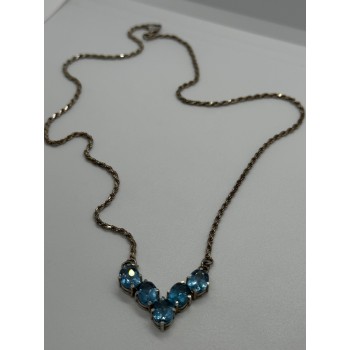 925 STERLING SILVER TOPAZ NECKLACE ITALY