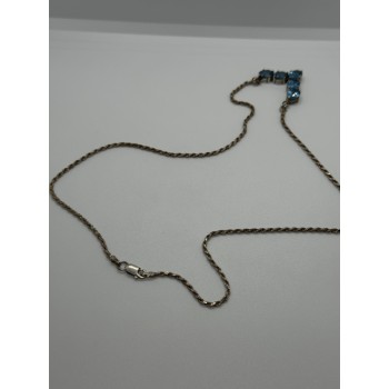 925 STERLING SILVER TOPAZ NECKLACE ITALY