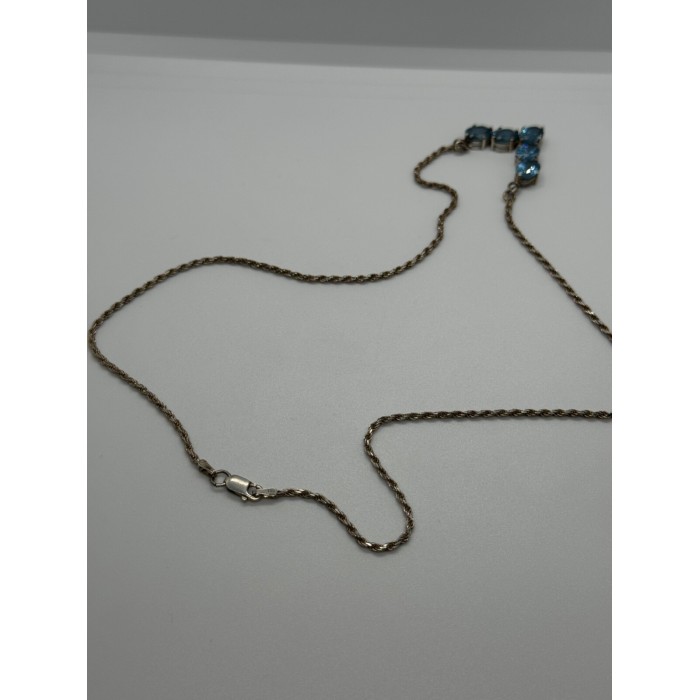 925 STERLING SILVER TOPAZ NECKLACE ITALY