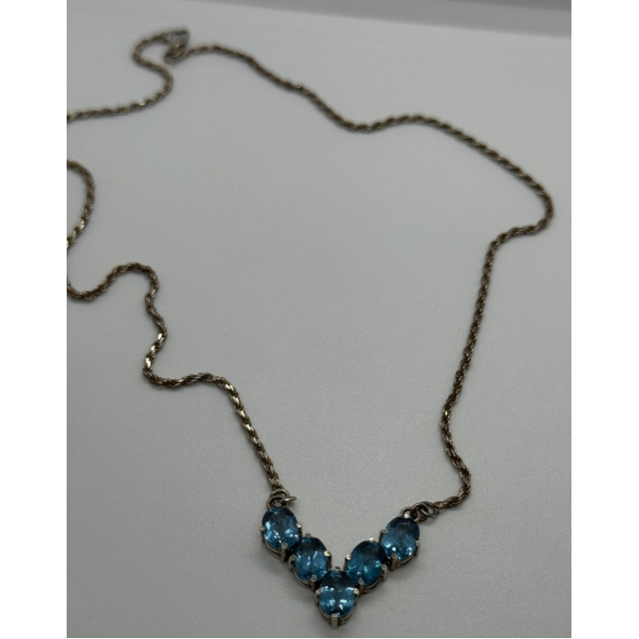 925 STERLING SILVER TOPAZ NECKLACE ITALY