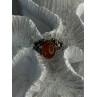 Vintage 925 Sterling Silver Amber Ring Size 8