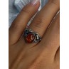 Vintage 925 Sterling Silver Amber Ring Size 8