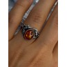 Vintage 925 Sterling Silver Amber Ring Size 8