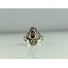 925 Sterling Silver Almandine & Marcasites Ring Size 7