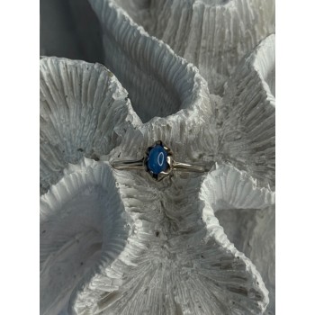 925 Sterling Silver Ring Sapphire Star Size 7.5