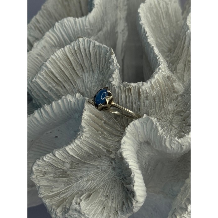 925 Sterling Silver Ring Sapphire Star Size 7.5