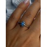 925 Sterling Silver Ring Sapphire Star Size 7.5