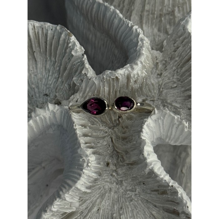 925 Sterling Silver Purple Tourmaline Ring Sizable