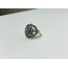 925 Sterling Silver Blue Topaz & Marcasites Ring Size 8