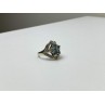 925 Sterling Silver Blue Topaz & Marcasites Ring Size 8
