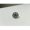 925 Sterling Silver Blue Topaz & Marcasites Ring Size 8
