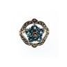 925 Sterling Silver Blue Topaz & Marcasites Ring Size 8