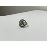 925 Sterling Silver Blue Topaz & Marcasites Ring Size 8
