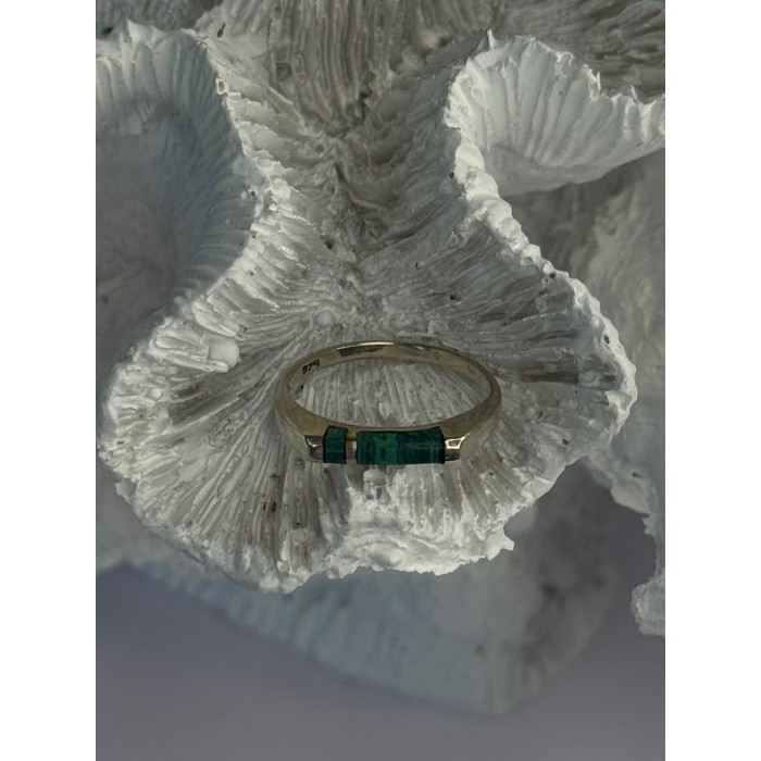 925 Sterling Silver Malachite Ring Size 5