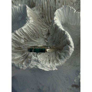 925 Sterling Silver Malachite Ring Size 5