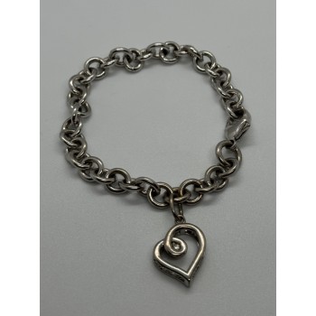 925 STERLING SILVER  DIAMOND HEART KSJ  BRACELET