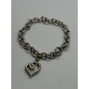 925 STERLING SILVER  DIAMOND HEART KSJ  BRACELET