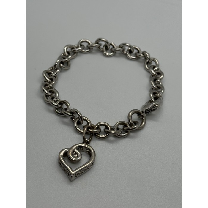 925 STERLING SILVER  DIAMOND HEART KSJ  BRACELET