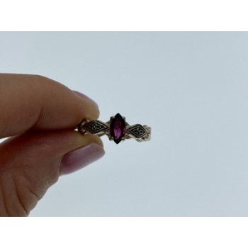 925 Sterling Silver Almandine Ring Size 7