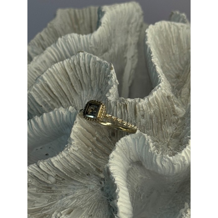 925 Sterling Silver Rj Topaz Ring Size 7