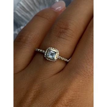 925 Sterling Silver Rj Topaz Ring Size 7