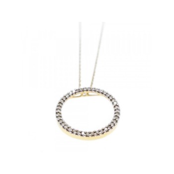 14K YELLOW GOLD DIAMONDS CHAIN WITH PENDANT