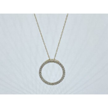 14K YELLOW GOLD DIAMONDS CHAIN WITH PENDANT