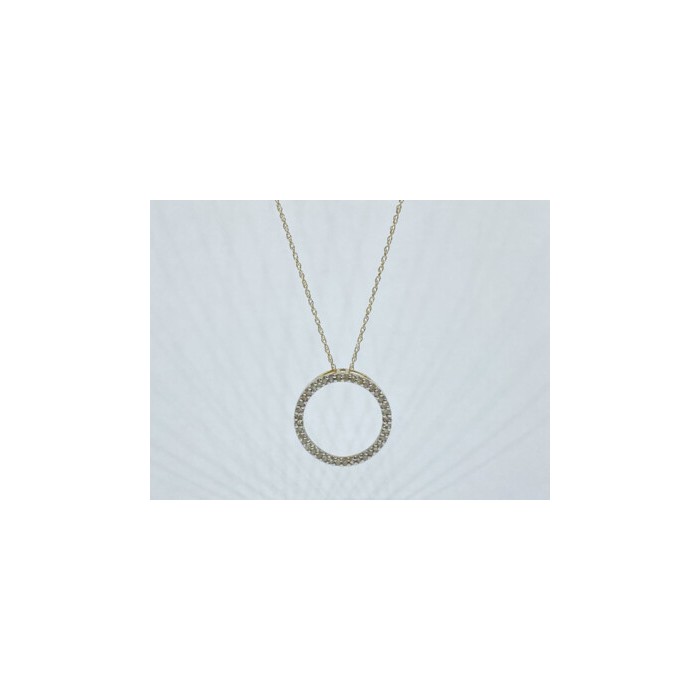 14K YELLOW GOLD DIAMONDS CHAIN WITH PENDANT
