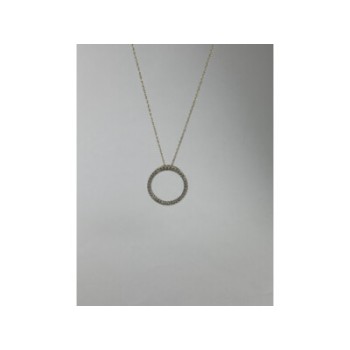 14K YELLOW GOLD DIAMONDS CHAIN WITH PENDANT