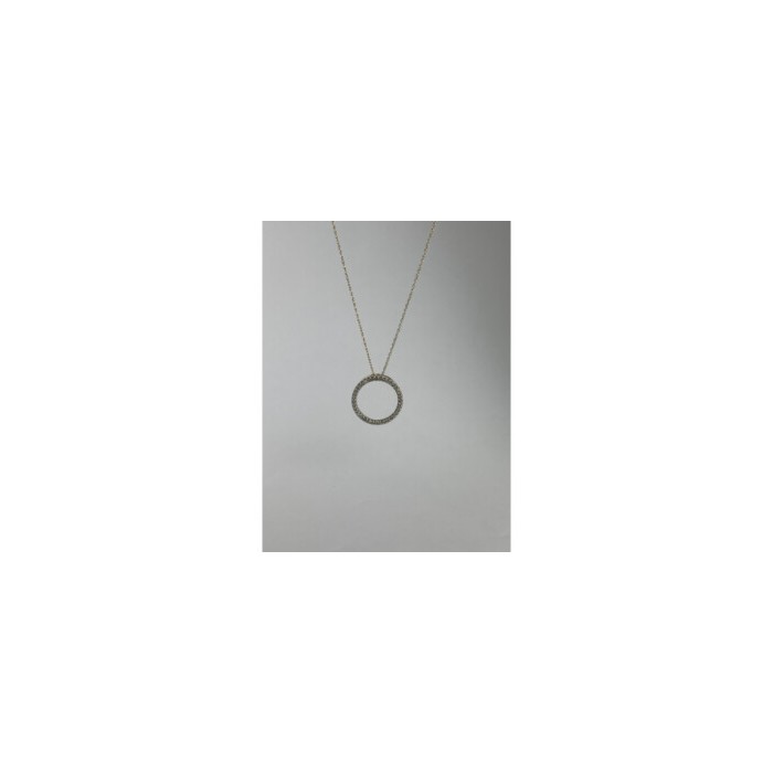 14K YELLOW GOLD DIAMONDS CHAIN WITH PENDANT