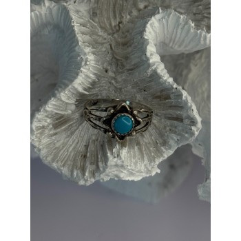 925 Sterling Silver Turquoise Ring Size 5.5