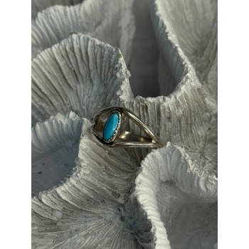 925 Sterling Silver Turquoise Ring Size 5.5