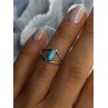 925 Sterling Silver Turquoise Ring Size 5.5